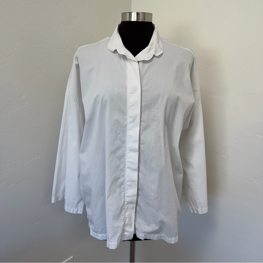 Bryn Walker White Oversized Button Up Long Sleeve Shirt Size M